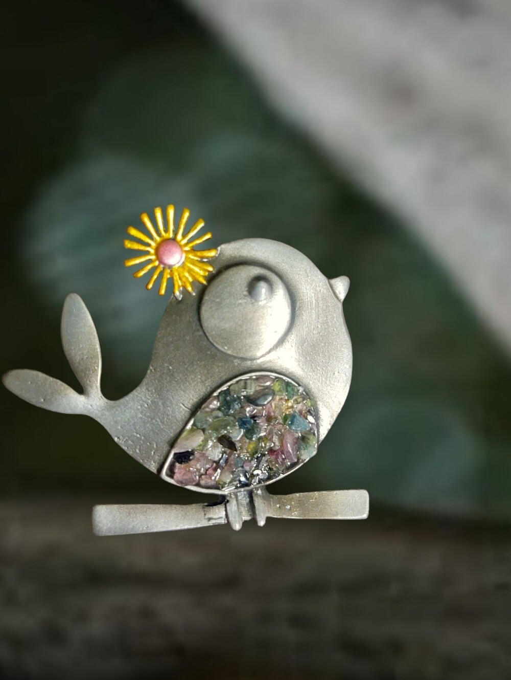 Handcrafted Metal Bird Brooch